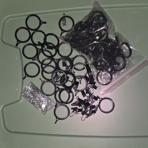 Black Curtain Rings with Clips